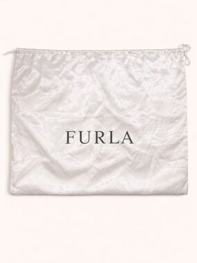 Furla Satin Dust Bag White Logo Drawstring Storage Bag 23 x 19.5